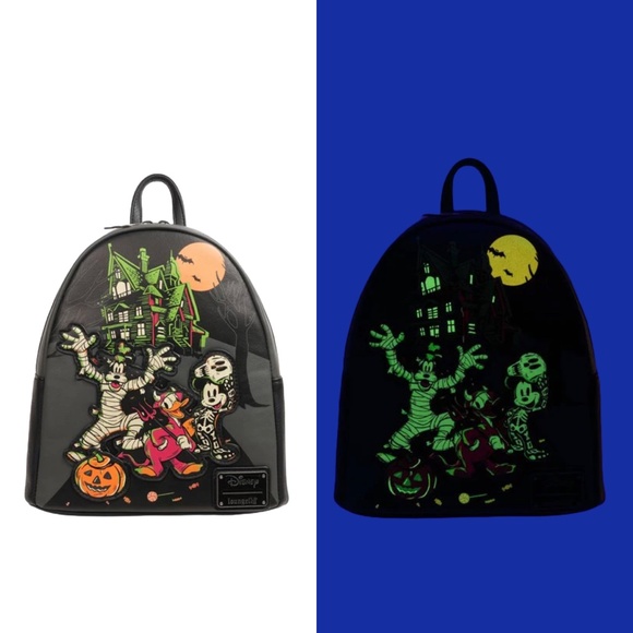 Loungefly Disney 100 Trick or Treaters Glow in the Dark Mini Backpack